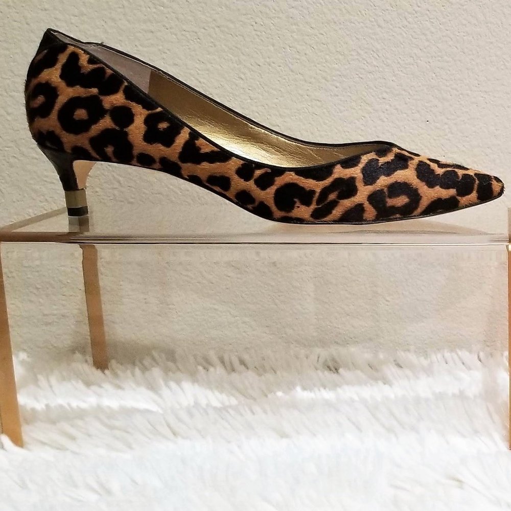 Sam Edelman Leopard Heel Pumps With Kitten Heels